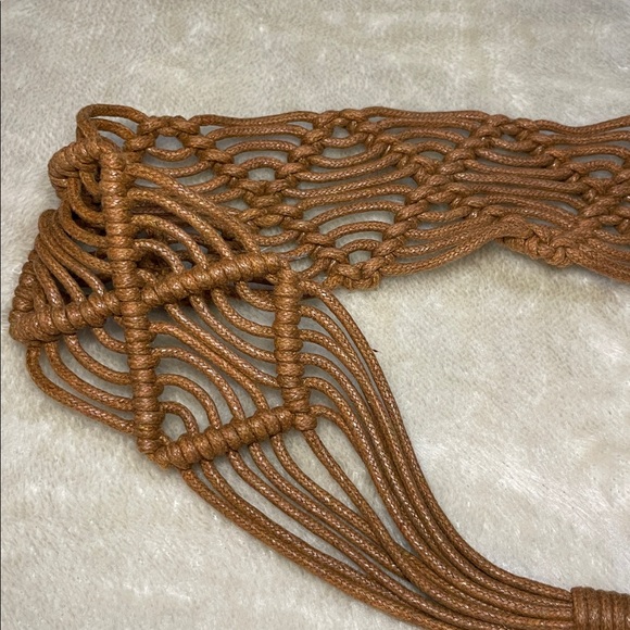 Boho Brown Woven Tie Belt - Picture 5 of 6